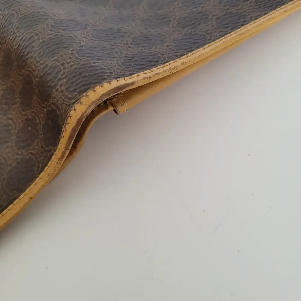 Celine Vintage‎ Bifold Leather Beige Tan Wallet Medium Folding Card Bill Holder